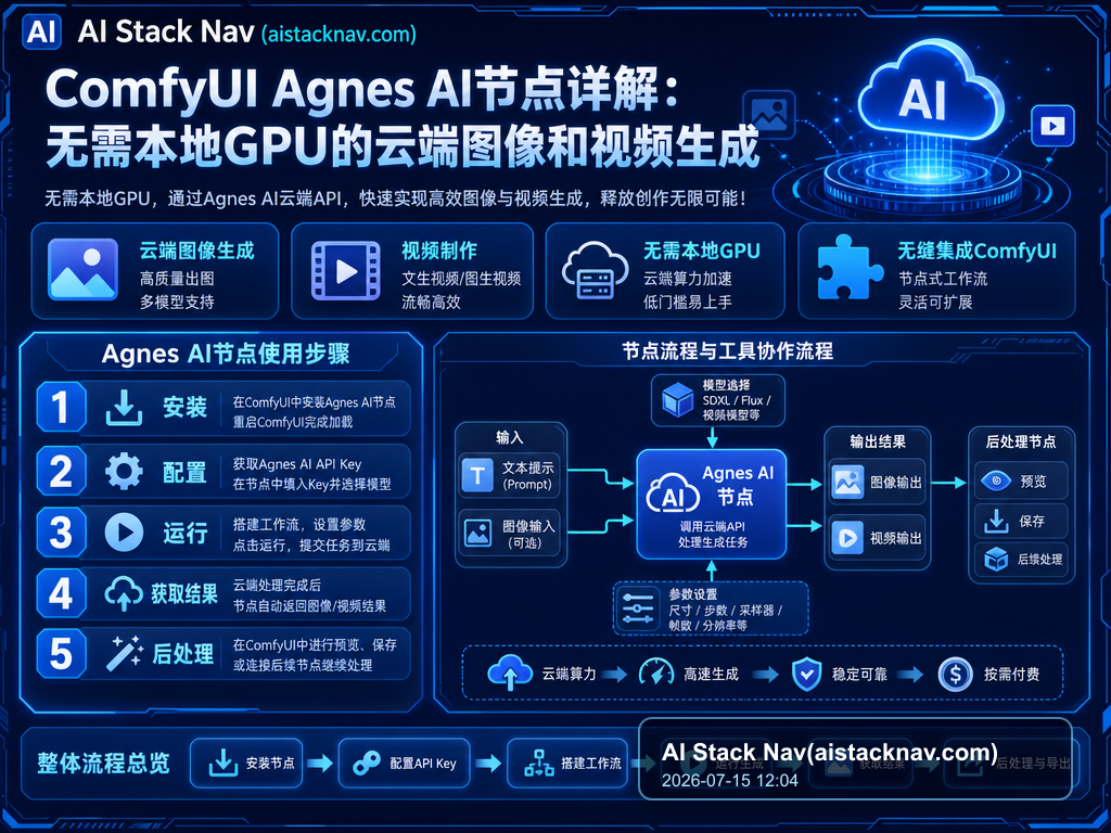 ComfyUI Agnes AI节点详解：无需本地GPU的云端图像和视频生成 教程插图 1