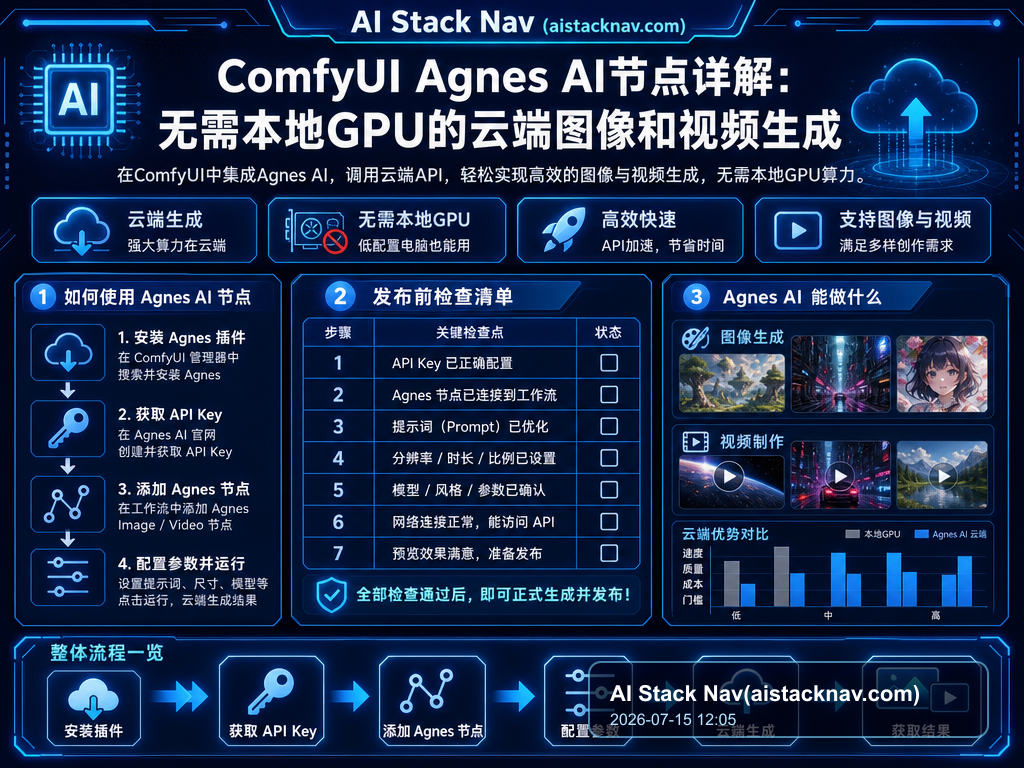 ComfyUI Agnes AI节点详解：无需本地GPU的云端图像和视频生成 教程插图 2