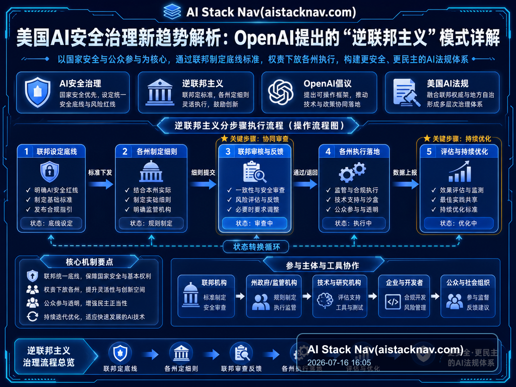 美国AI安全治理新趋势解析:OpenAI提出的“逆联邦主义”模式详解 教程插图 1