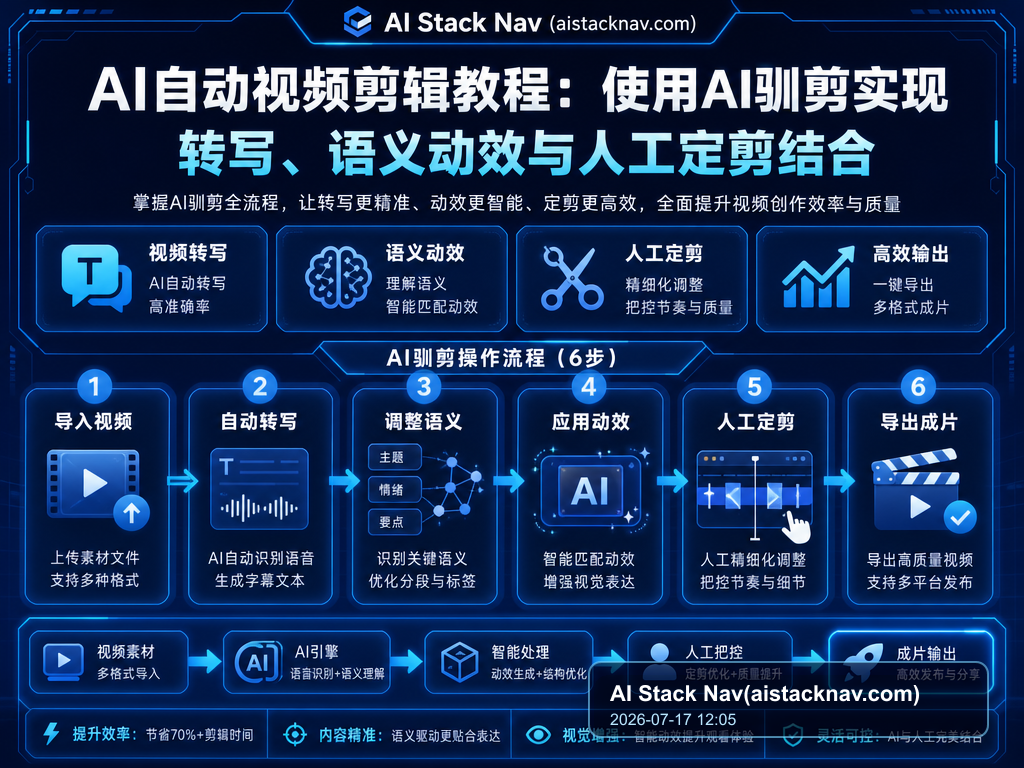 AI自动视频剪辑教程:使用AI驯剪实现转写、语义动效与人工定剪结合 教程插图 1