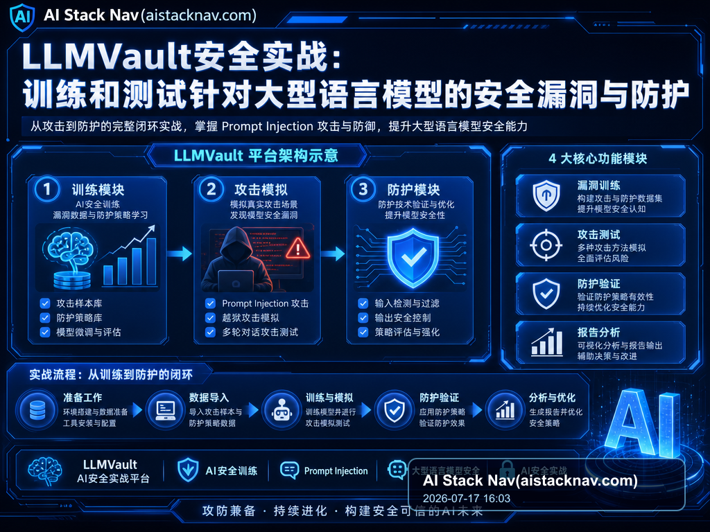 LLMVault安全实战：训练和测试针对大型语言模型的安全漏洞与防护 特色图