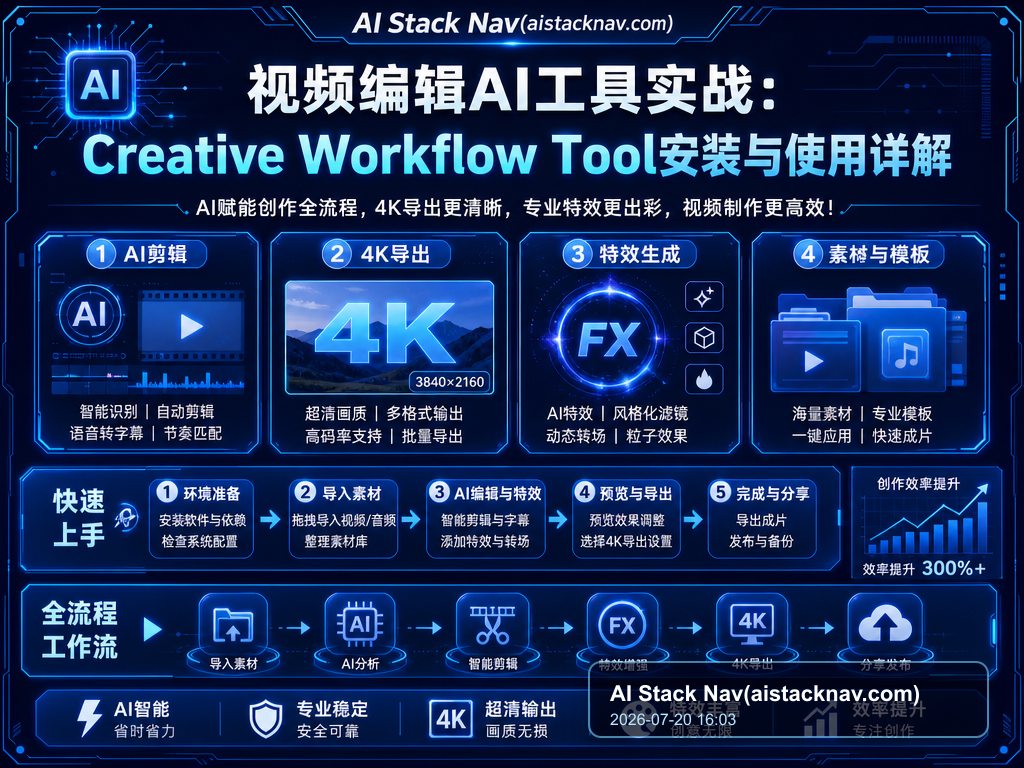 视频编辑AI工具实战：Creative Workflow Tool安装与使用详解 特色图