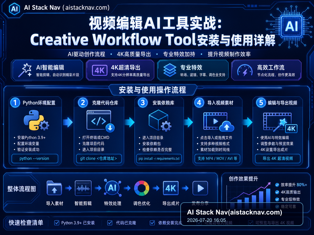 视频编辑AI工具实战：Creative Workflow Tool安装与使用详解 教程插图 1