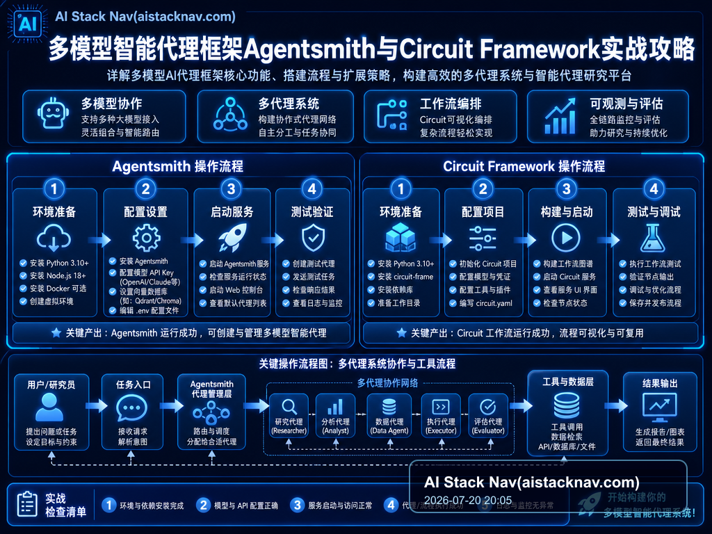 多模型智能代理框架Agentsmith与Circuit Framework实战攻略 教程插图 1