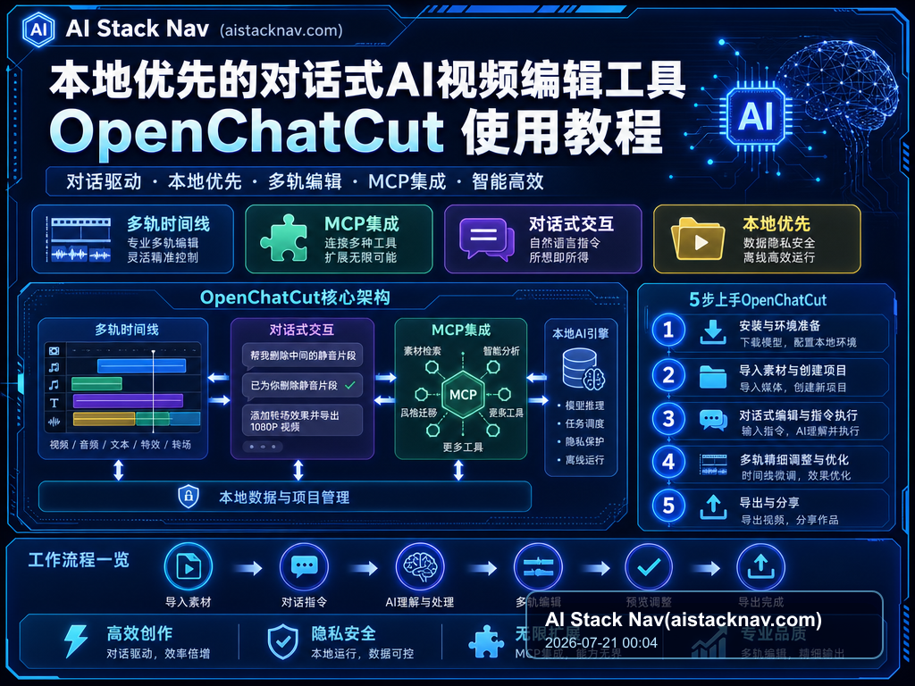 本地优先的对话式AI视频编辑工具OpenChatCut使用教程 特色图