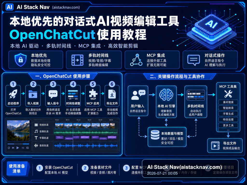 本地优先的对话式AI视频编辑工具OpenChatCut使用教程 教程插图 1