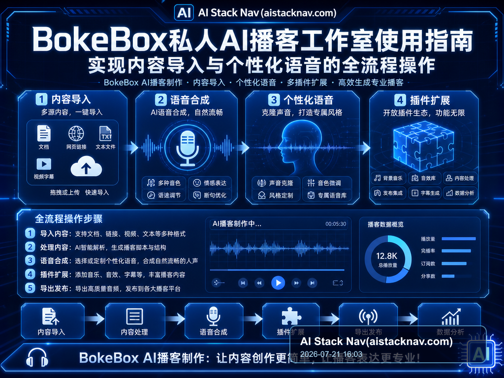 BokeBox私人AI播客工作室使用指南：实现内容导入与个性化语音的全流程操作 特色图