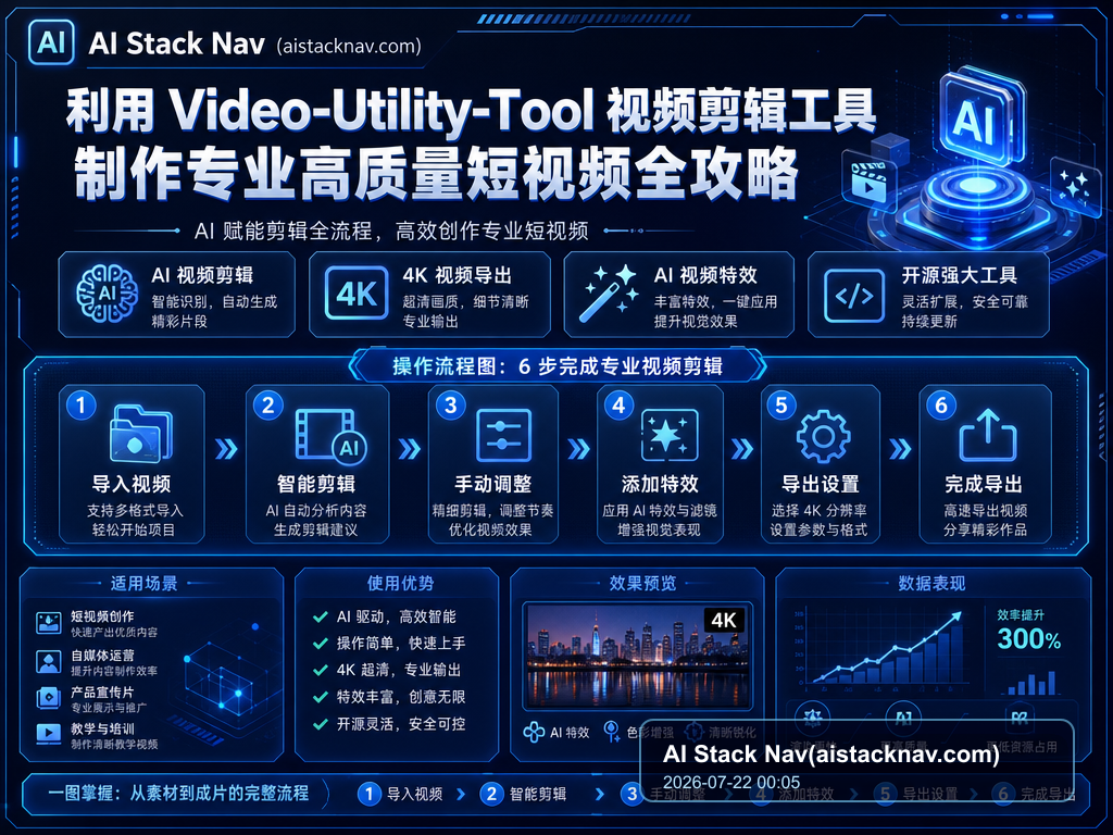 利用 Video-Utility-Tool 视频剪辑工具制作专业高质量短视频全攻略 教程插图 1