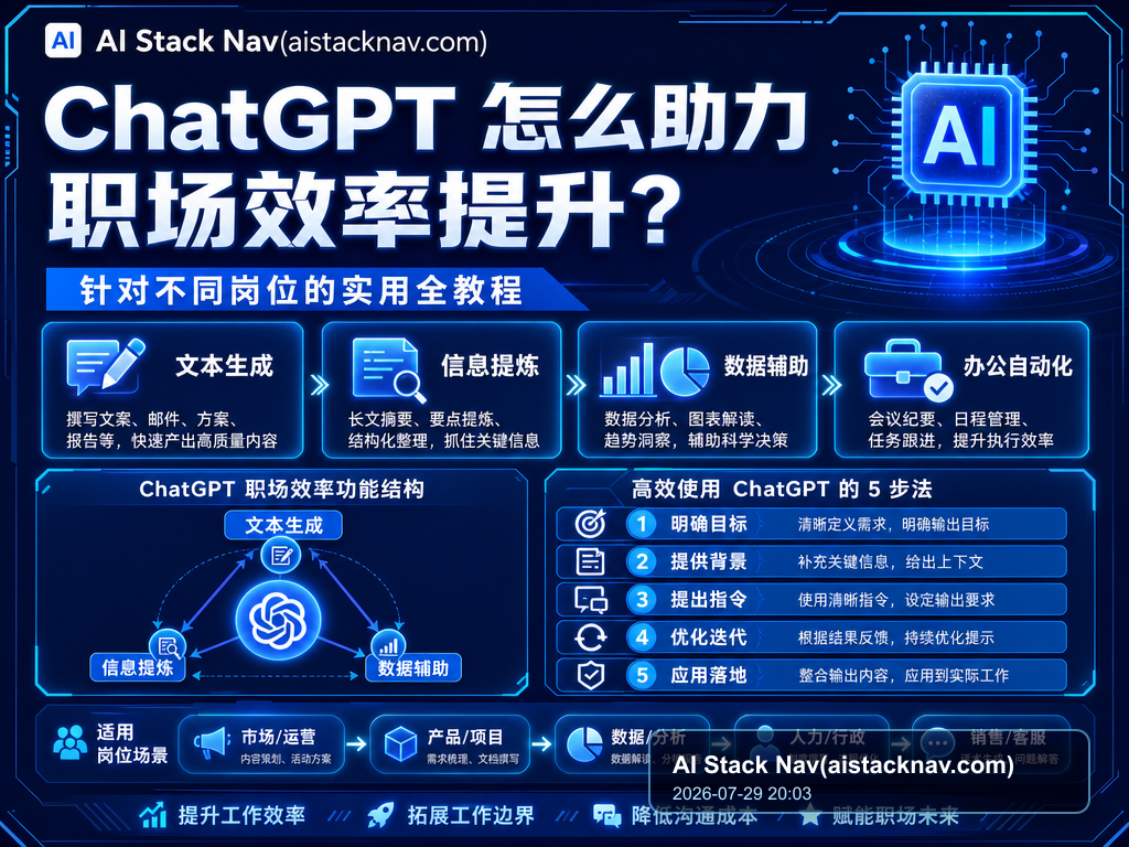 ChatGPT 怎么助力职场效率提升？针对不同岗位的实用全教程 特色图