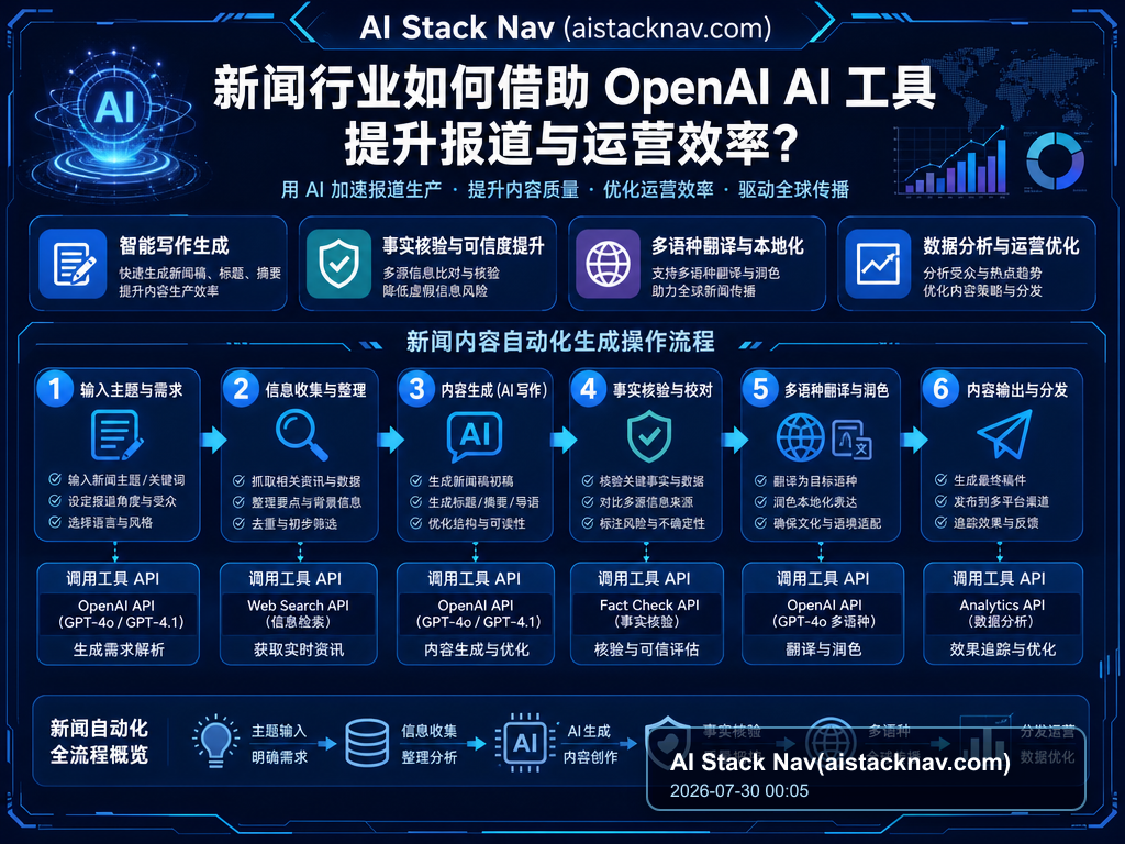 新闻行业如何借助 OpenAI AI 工具提升报道与运营效率？ 教程插图 1