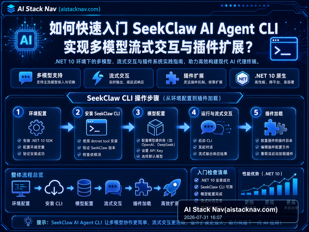 如何快速入门 SeekClaw AI Agent CLI 实现多模型流式交互与插件扩展？ 教程插图 1