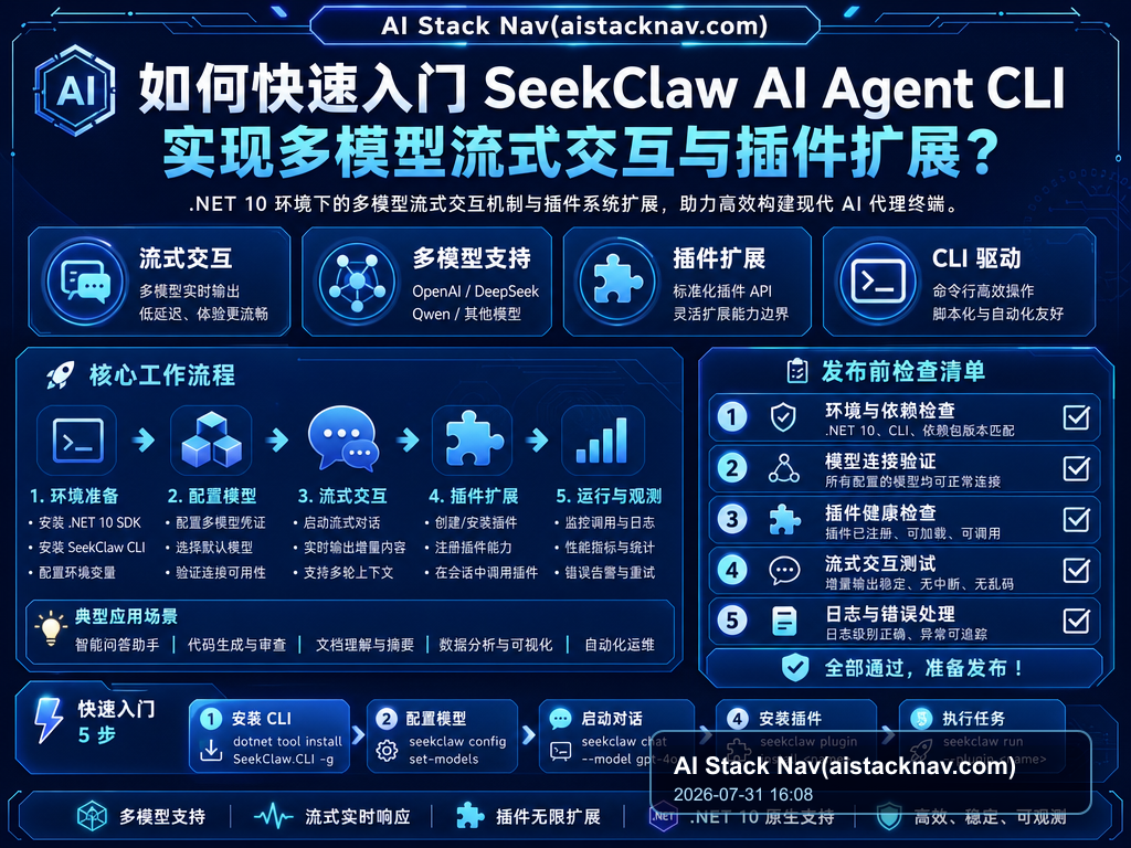 如何快速入门 SeekClaw AI Agent CLI 实现多模型流式交互与插件扩展？ 教程插图 2