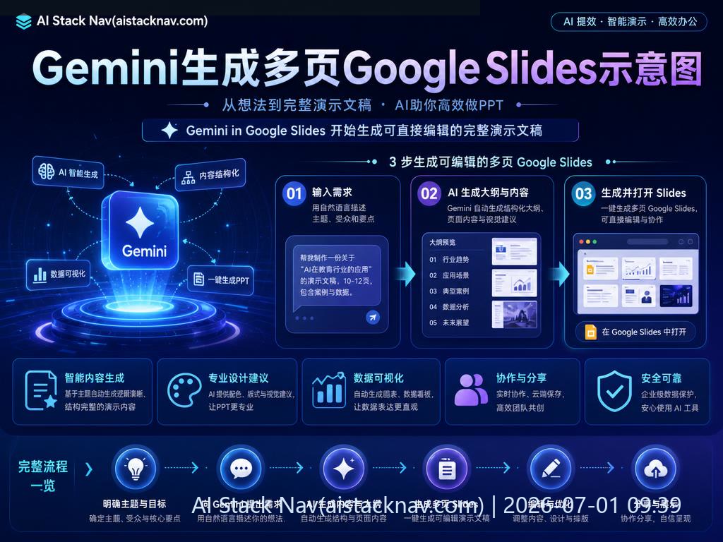 Gemini生成多页Google Slides示意图