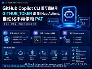GitHub Copilot CLI 使用 GITHUB_TOKEN 自动化示意图