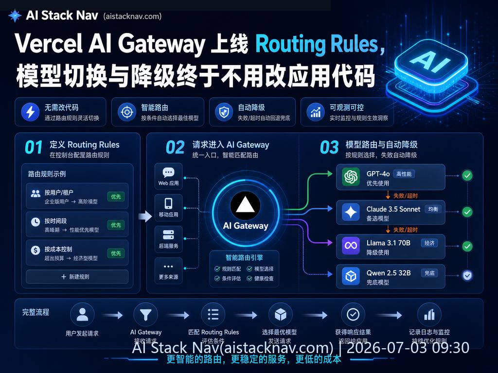 Vercel AI Gateway Routing Rules 科技感封面