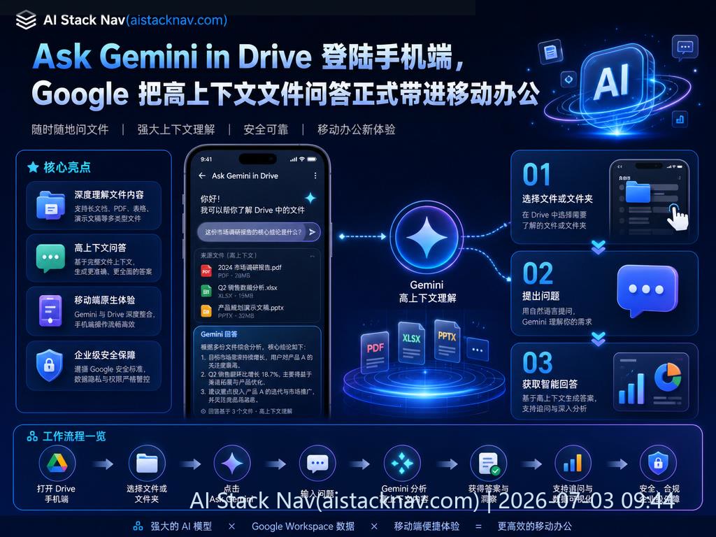 Ask Gemini移动端高上下文文件问答