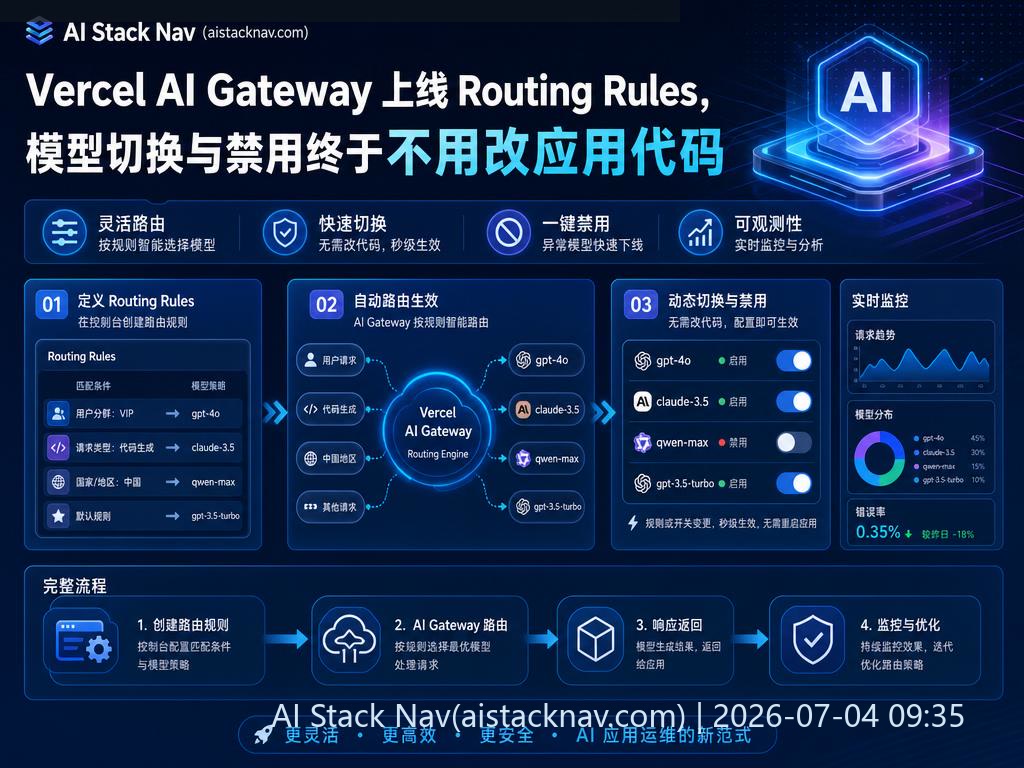 Vercel AI Gateway Routing Rules 科技感封面图