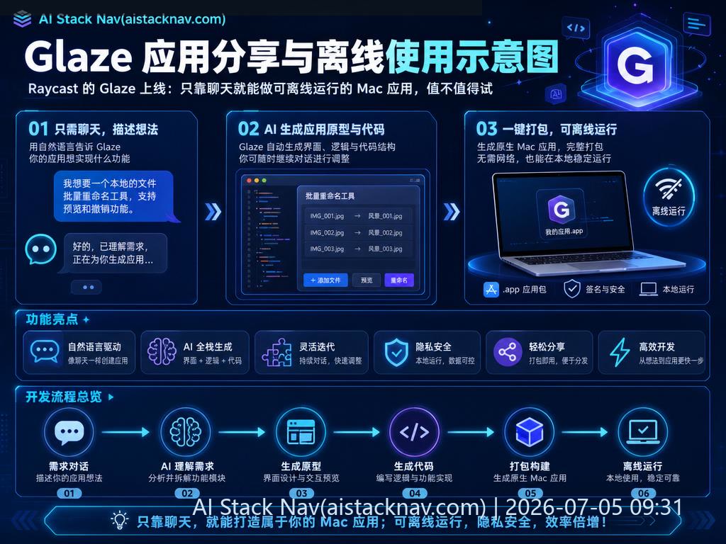 Glaze 应用分享与离线使用示意图