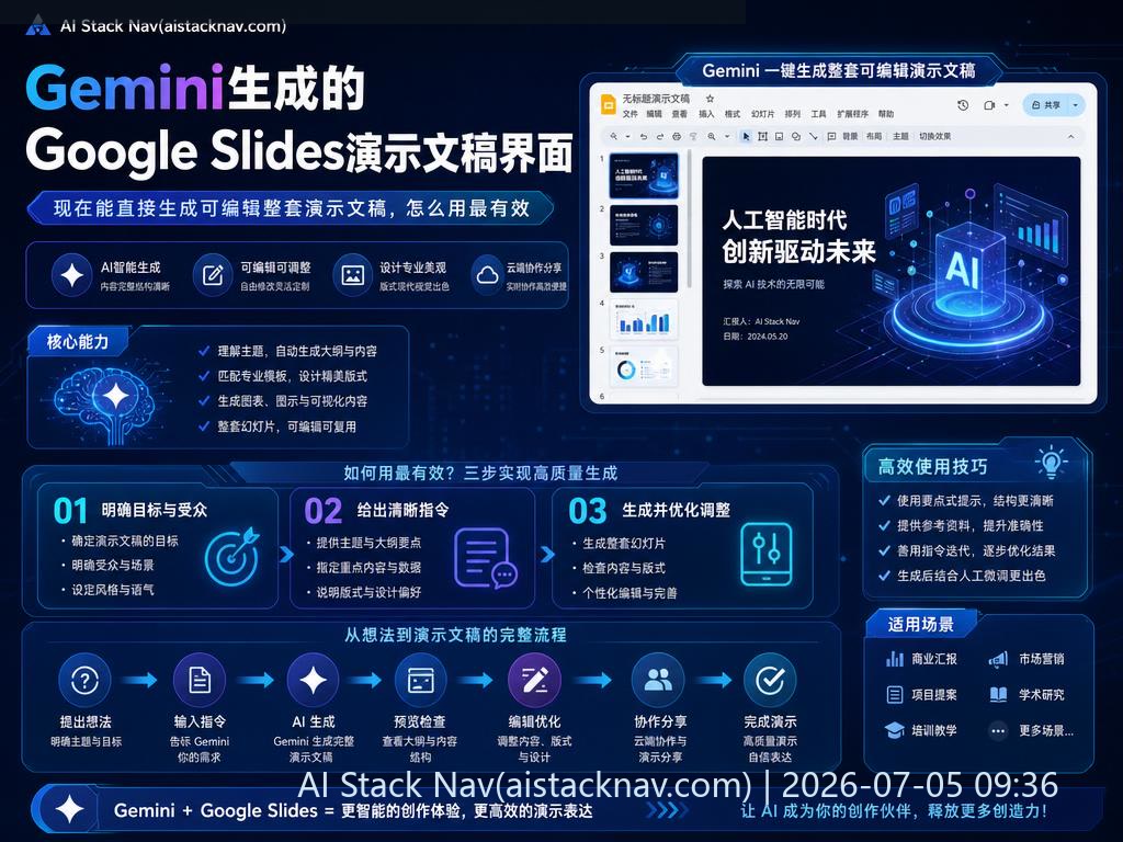 Gemini生成的Google Slides演示文稿界面