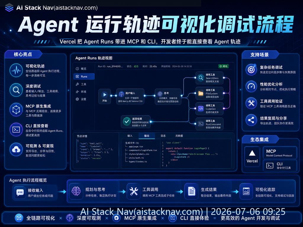 Vercel Agent Runs 调试流程示意图