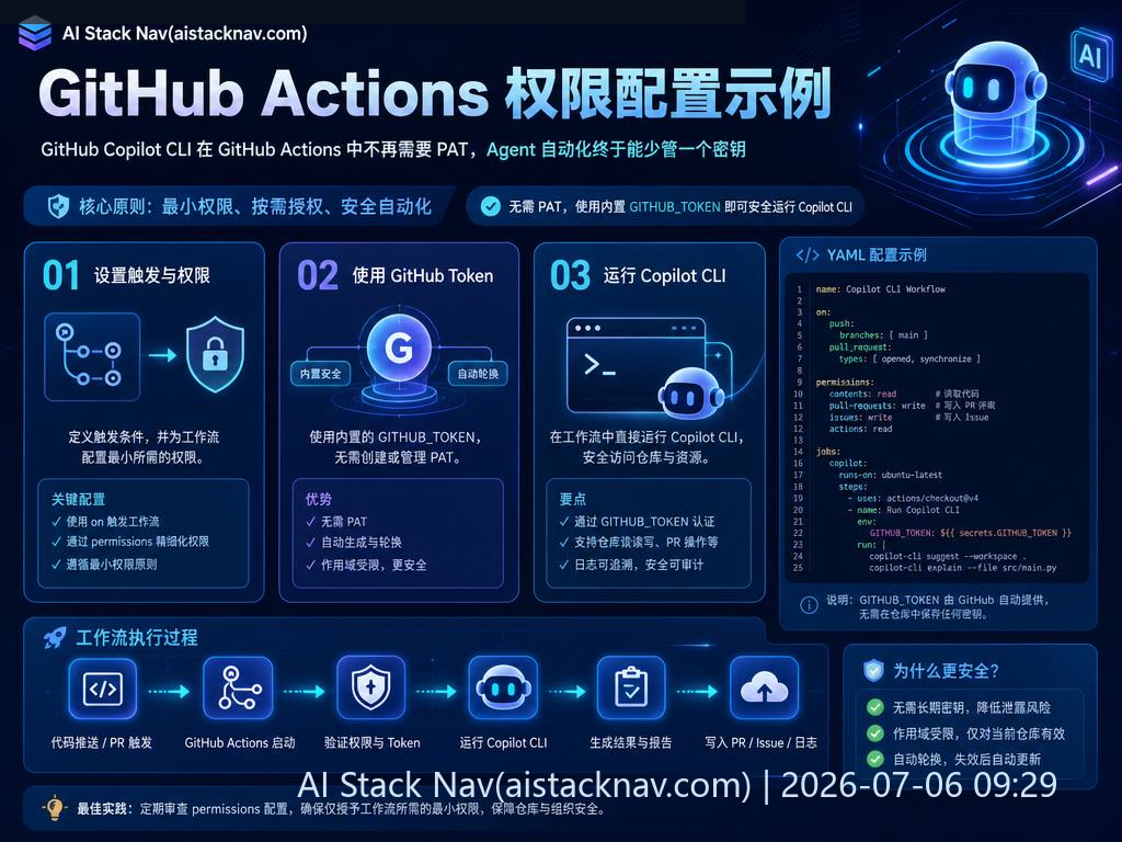 GitHub Actions 权限配置示例截图
