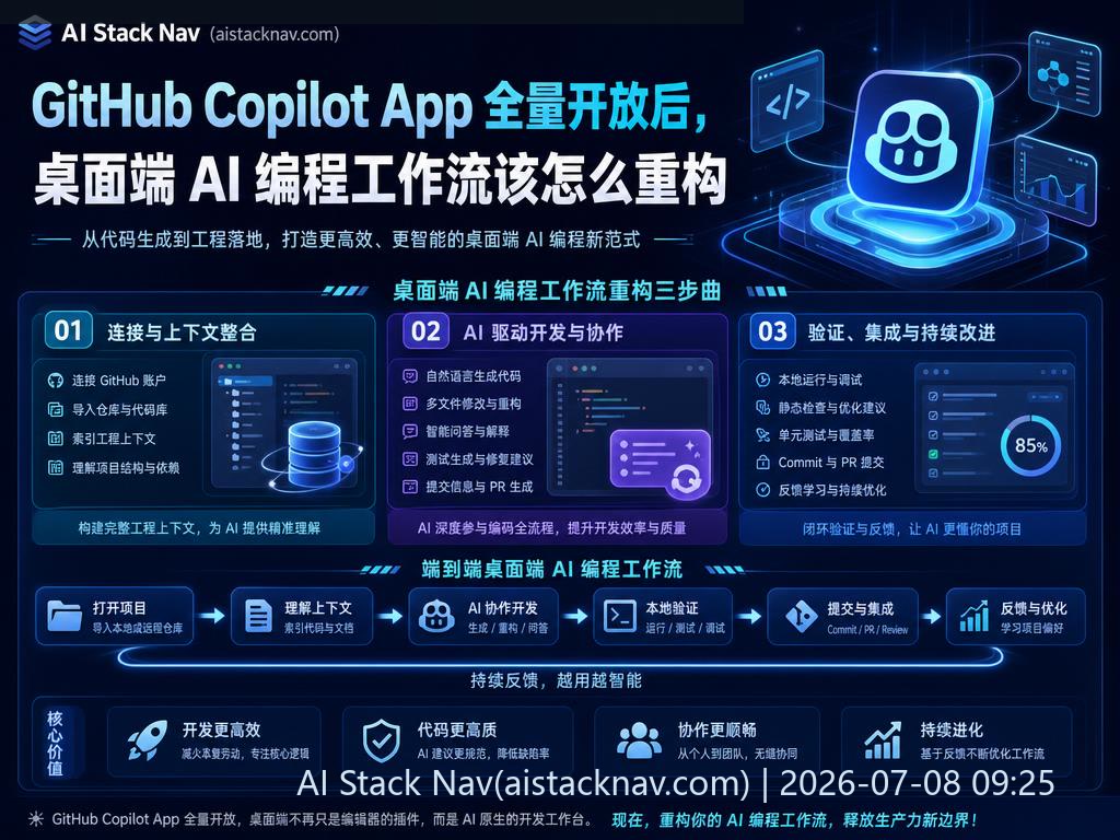 GitHub Copilot App 桌面端 AI 编程工作流重构