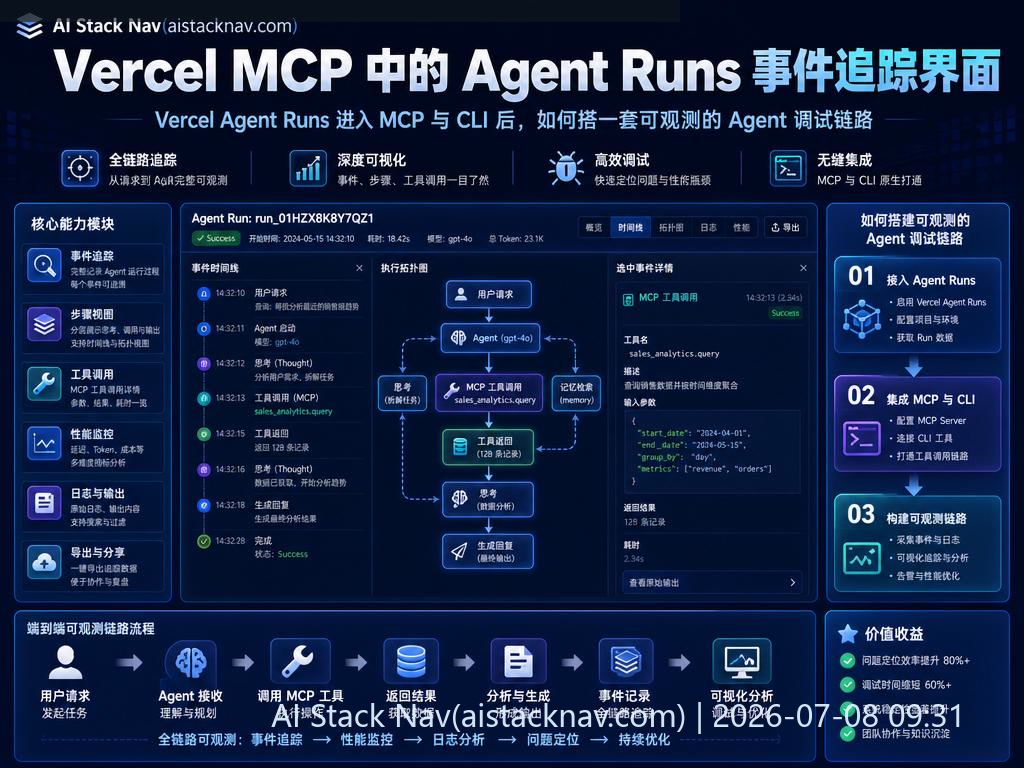 Vercel MCP 中的 Agent Runs 事件追踪界面