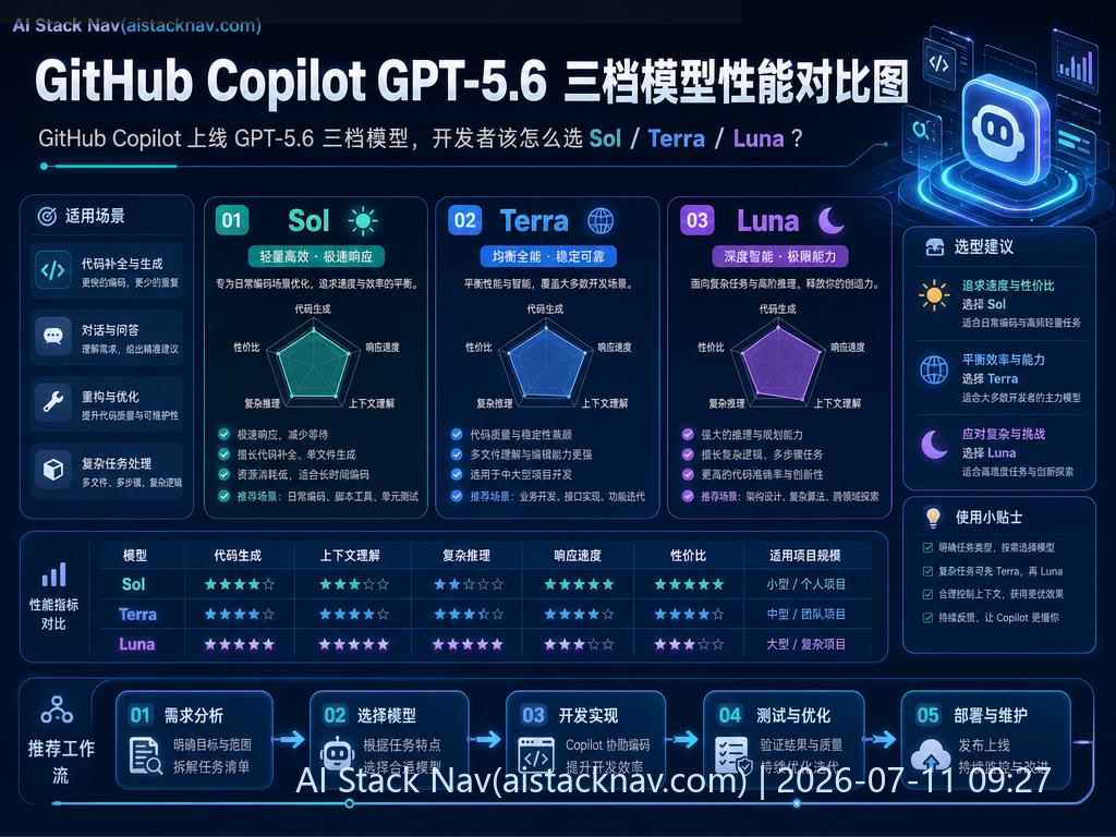GitHub Copilot GPT-5.6 三档模型性能对比图