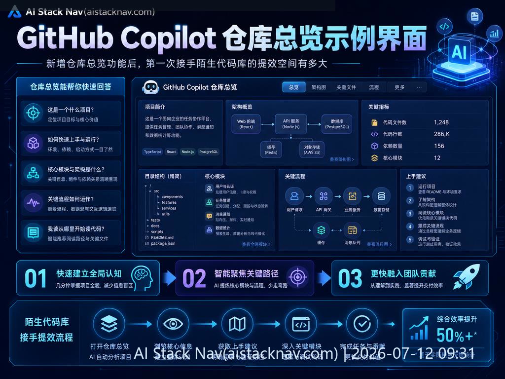 GitHub Copilot 仓库总览示例界面