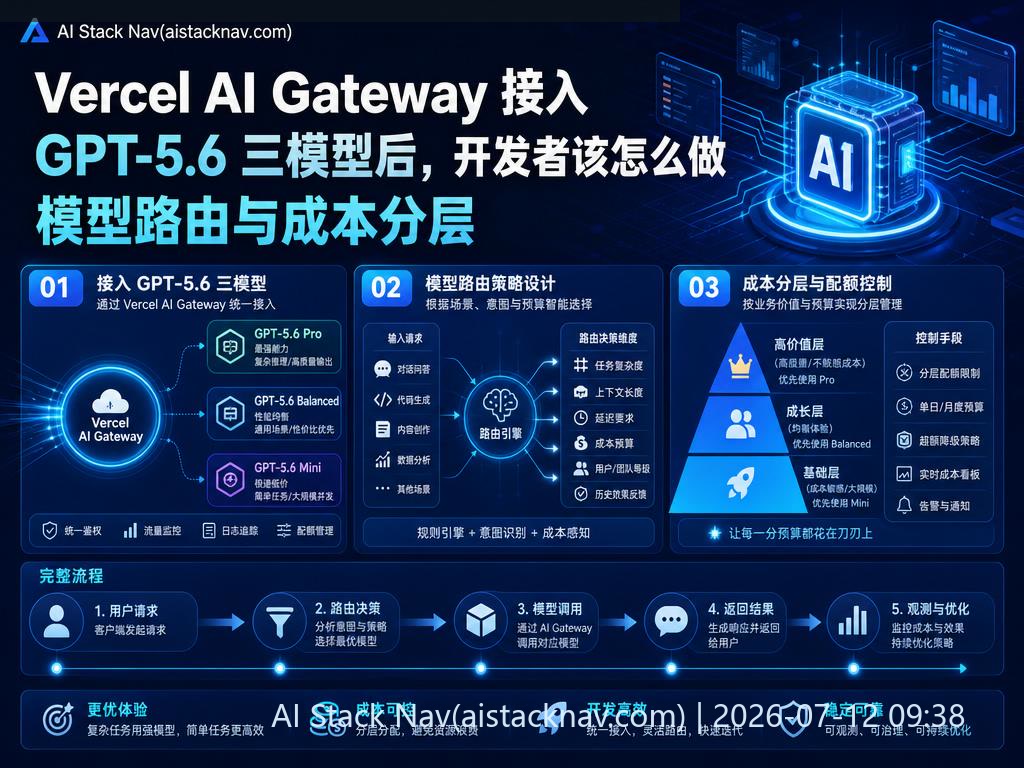 Vercel AI Gateway GPT-5.6 三模型路由与成本分层