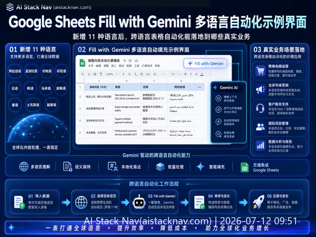 Google Sheets Fill with Gemini 多语言自动化示例