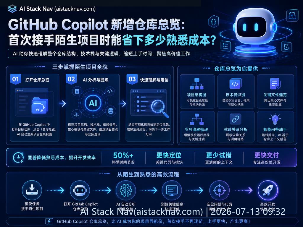 GitHub Copilot 仓库总览功能科技感封面