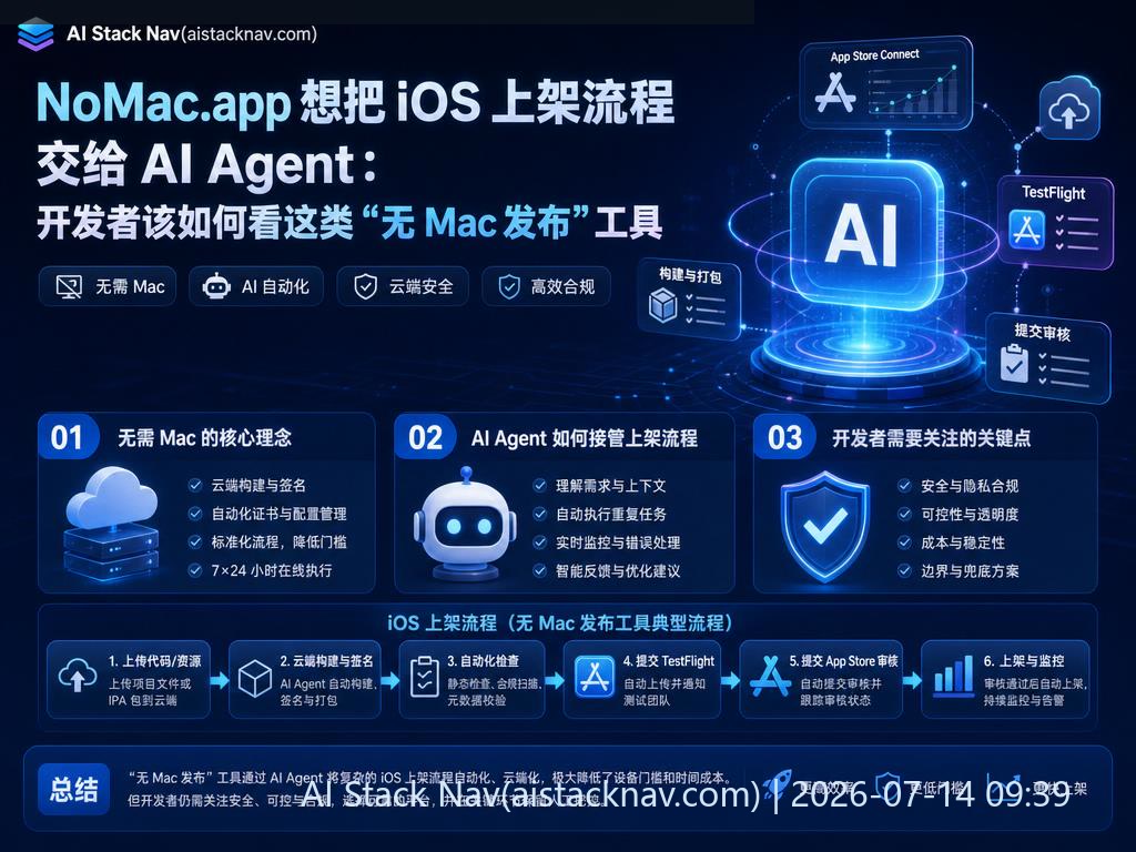 NoMac.app AI 自动化 iOS 发布工具封面
