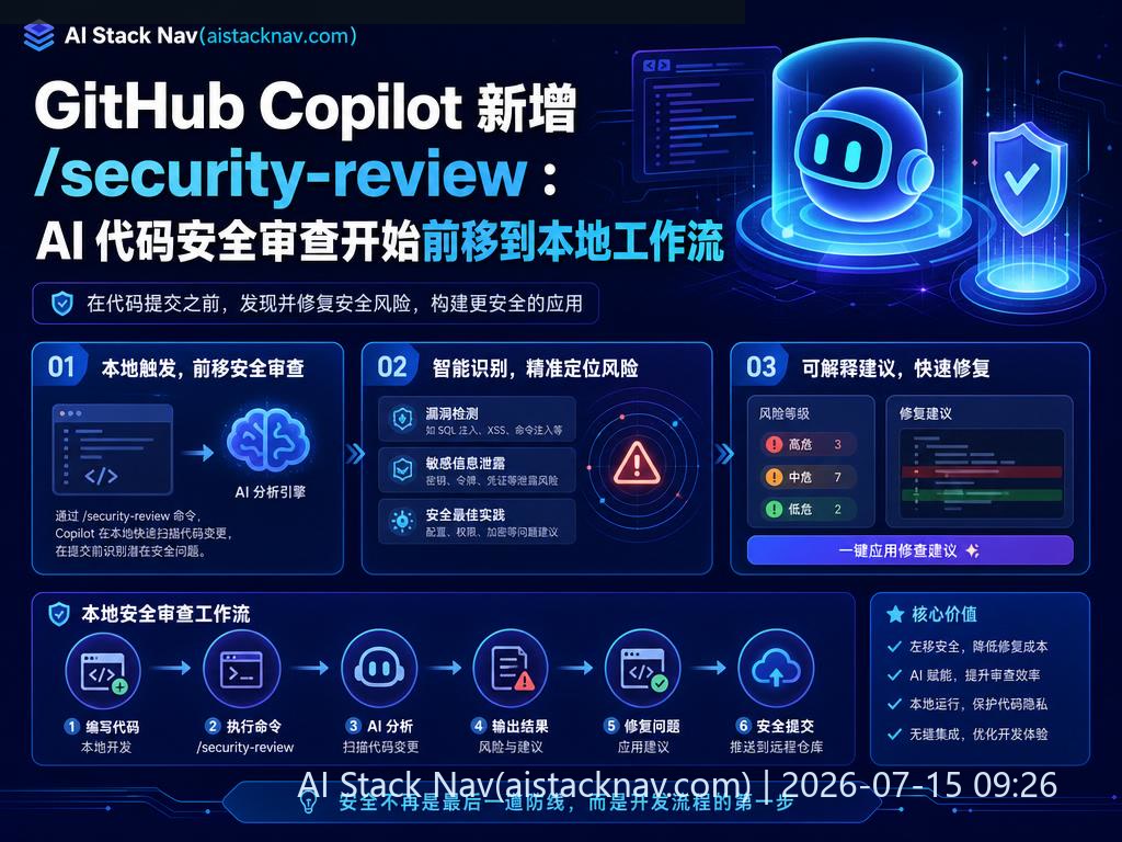 GitHub Copilot 安全审查功能科技感封面