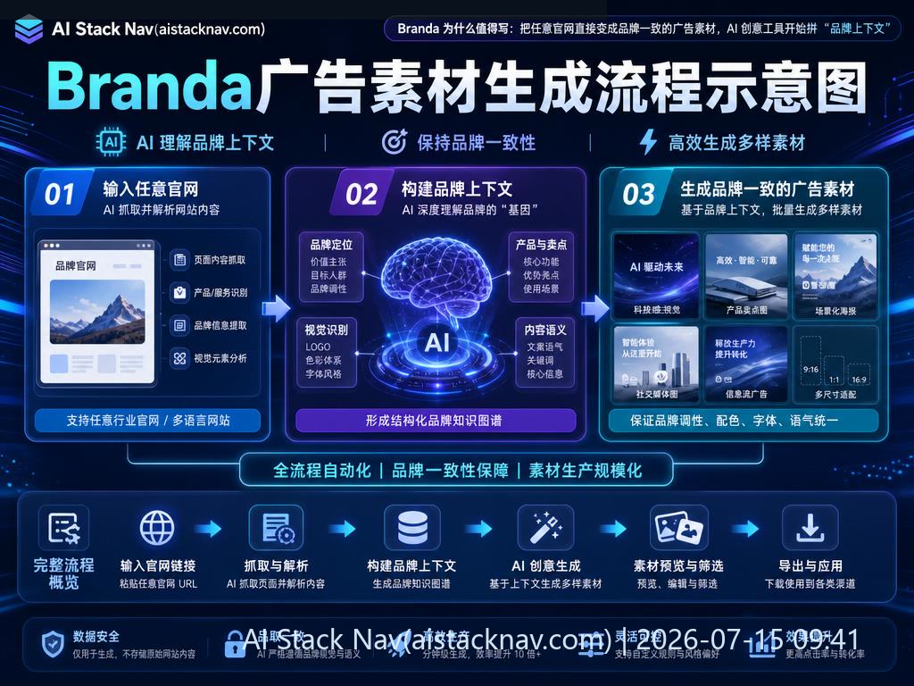 Branda广告素材生成流程示意图