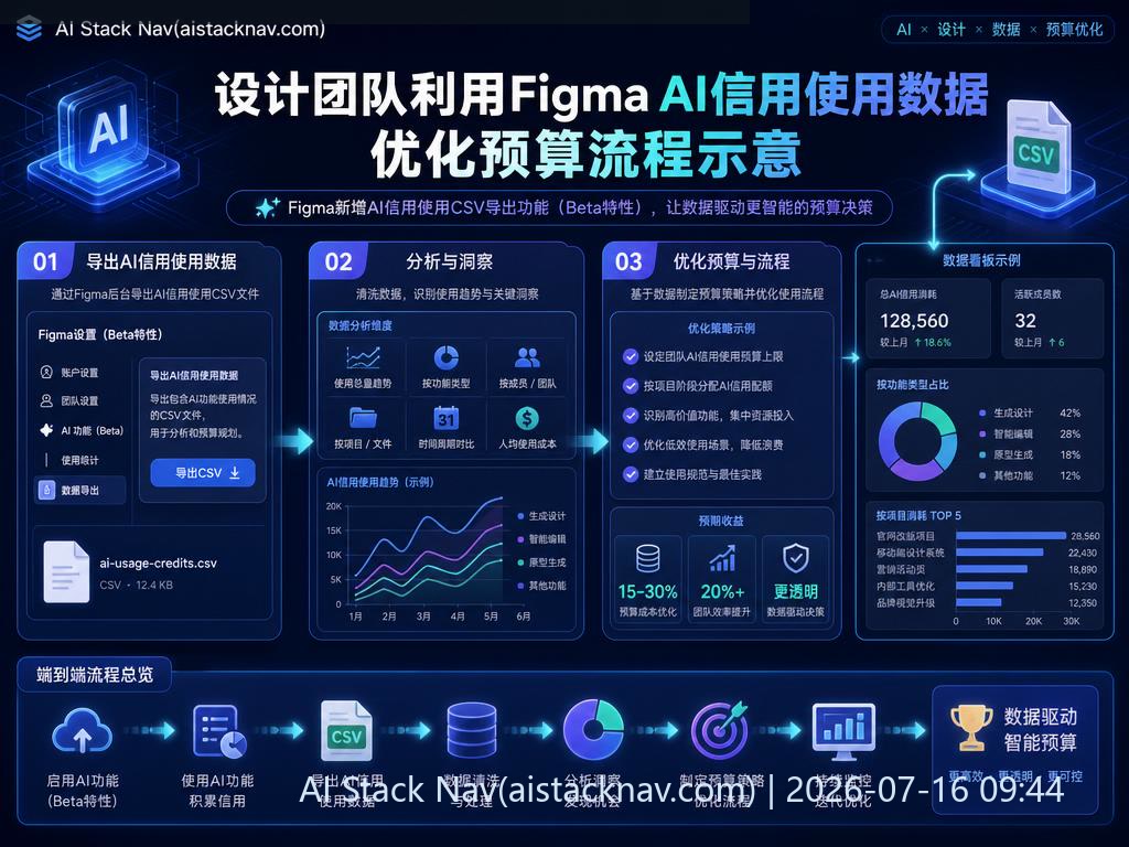 设计团队利用Figma AI信用使用数据优化预算流程示意