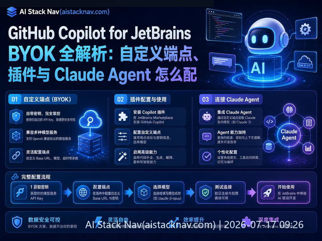 GitHub Copilot for JetBrains BYOK 科技感封面