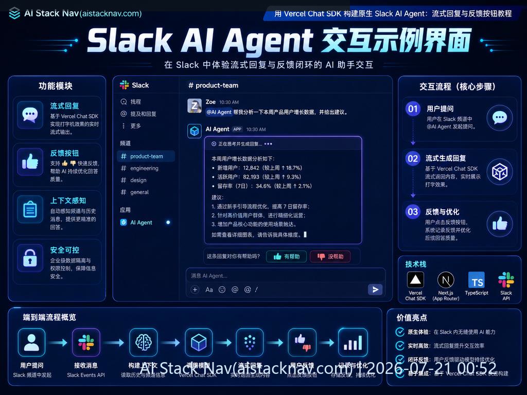 Slack AI Agent 交互示例界面