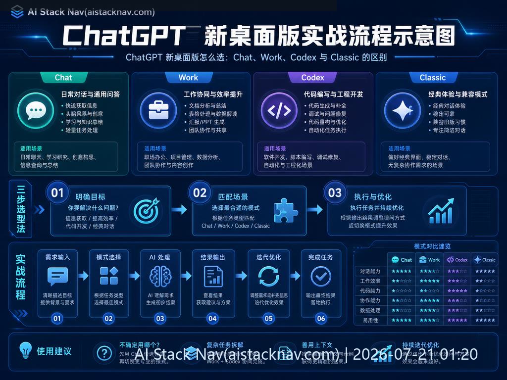 ChatGPT 新桌面版功能模块示意图