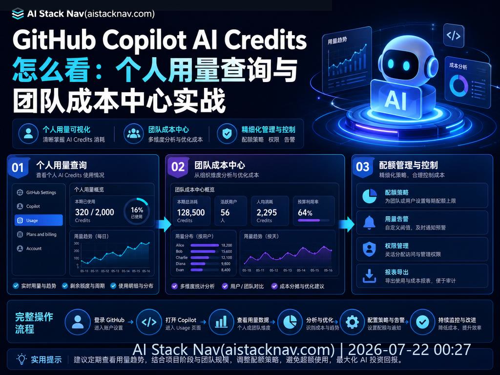 GitHub Copilot AI Credits 成本管理科技感封面