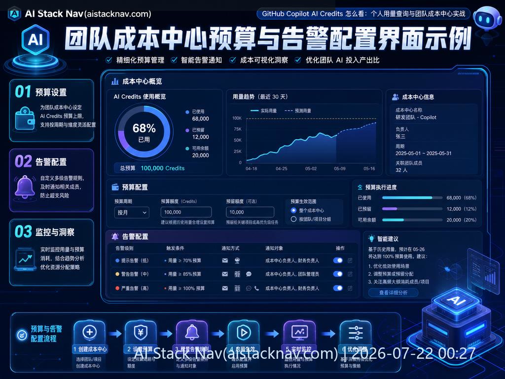 团队成本中心预算告警界面