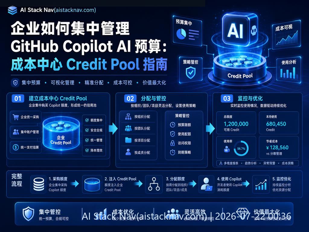 GitHub Copilot AI预算集中管理科技感封面