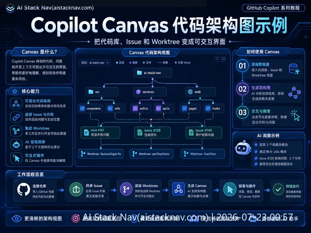 Copilot Canvas 代码架构图示例
