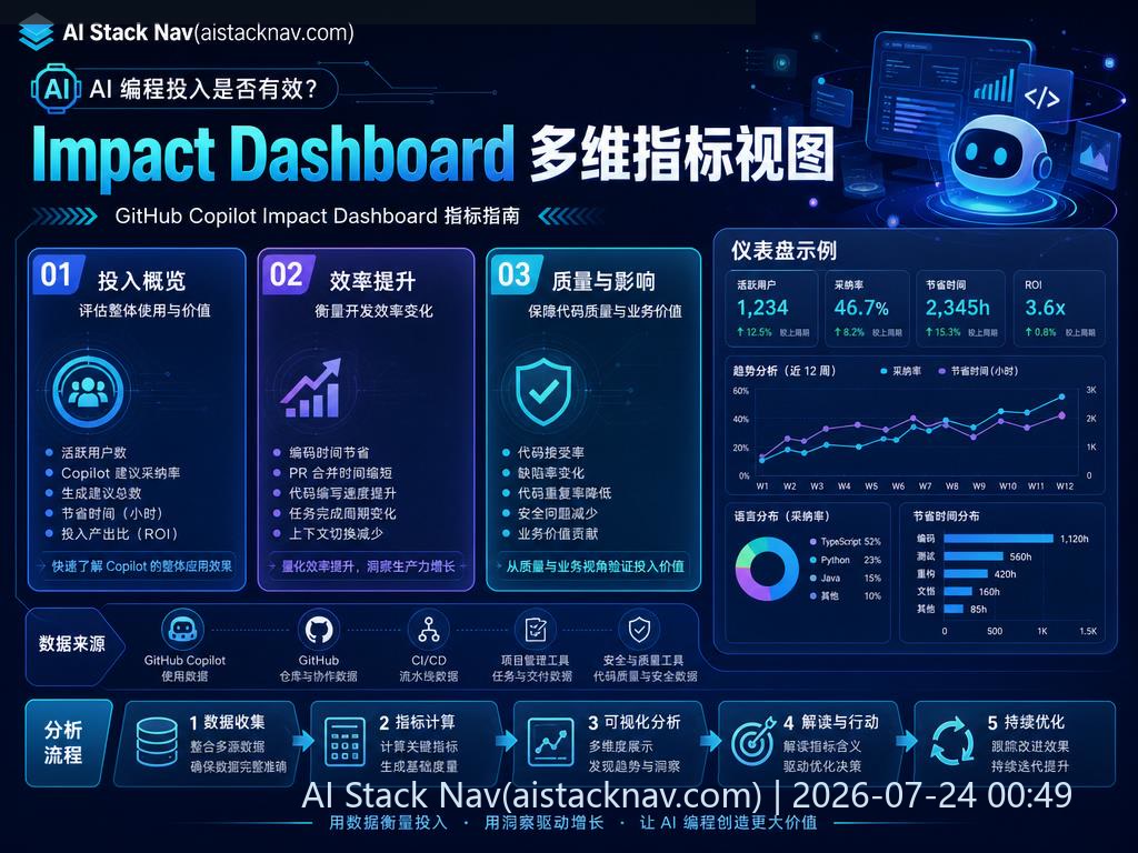 GitHub Copilot Impact Dashboard 使用界面示例