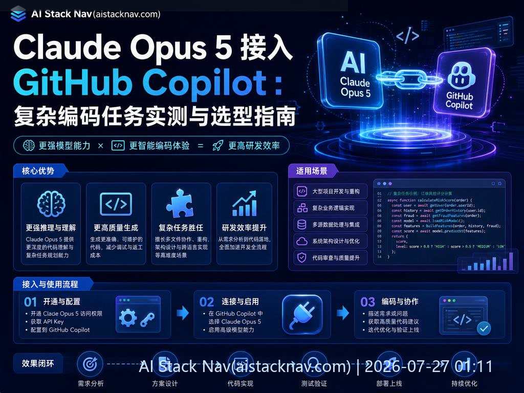 Claude Opus 5接入GitHub Copilot科技感封面