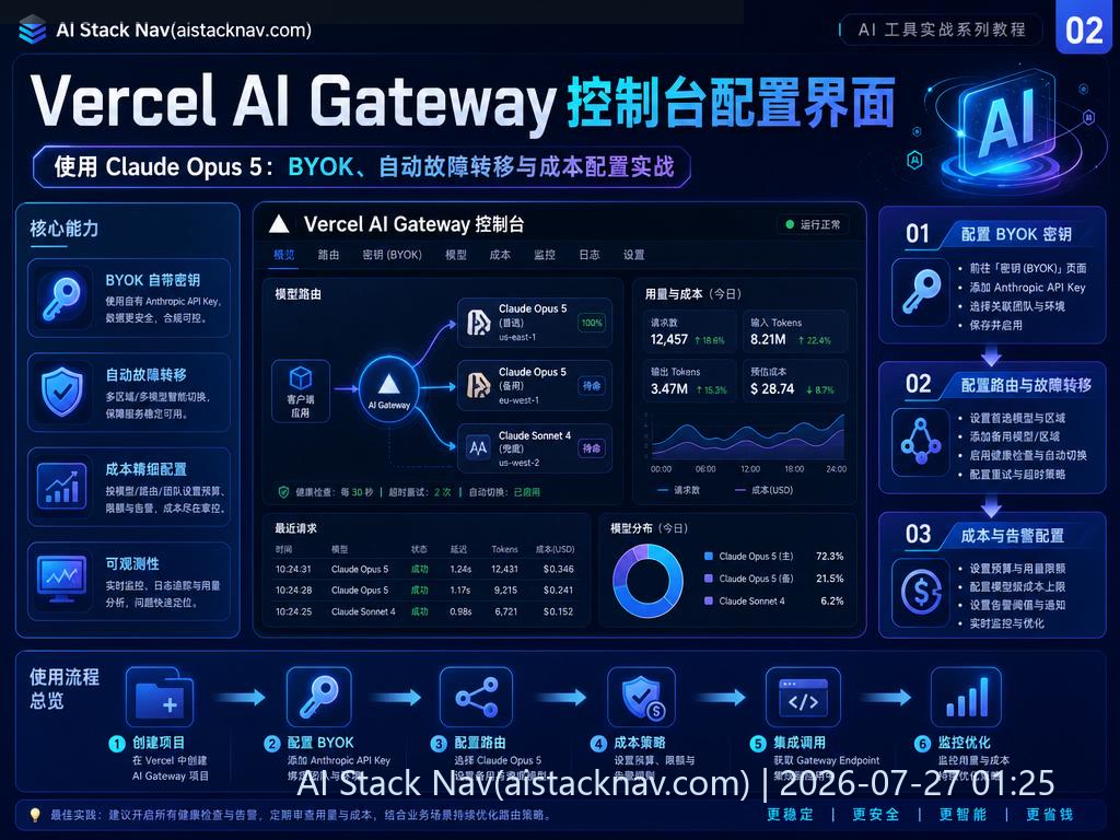 Vercel AI Gateway 控制台配置界面
