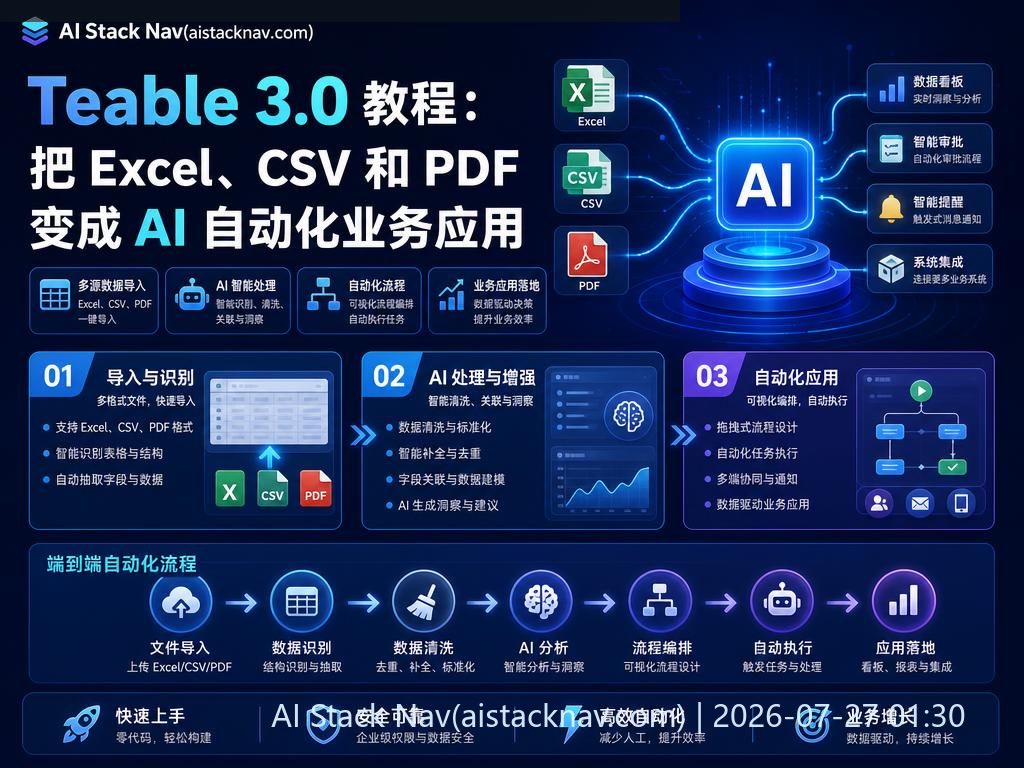 Teable 3.0 AI 自动化业务应用封面