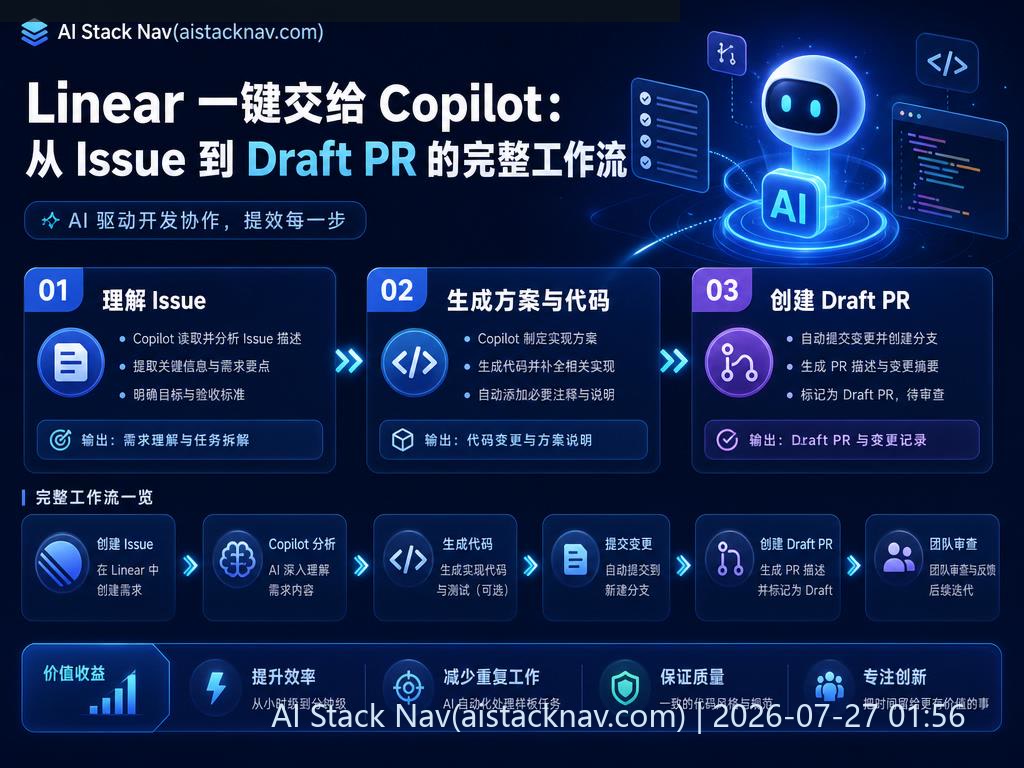 Linear 与 GitHub Copilot 集成工作流科技感封面