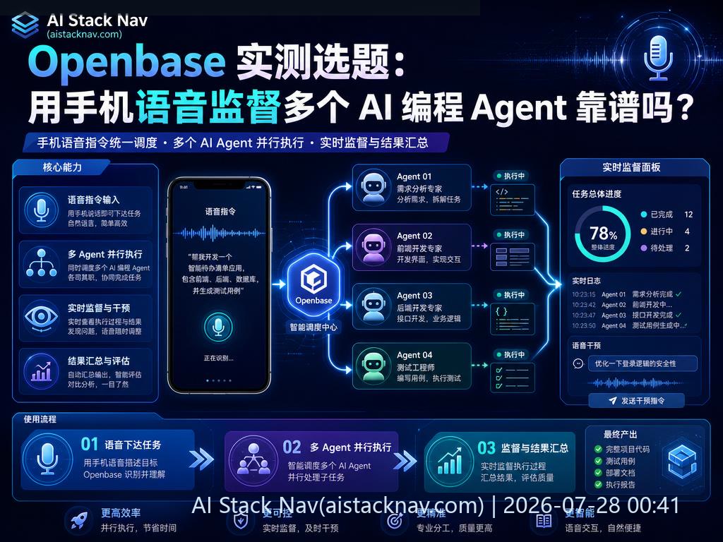 Openbase 多 Agent 语音派单示意图