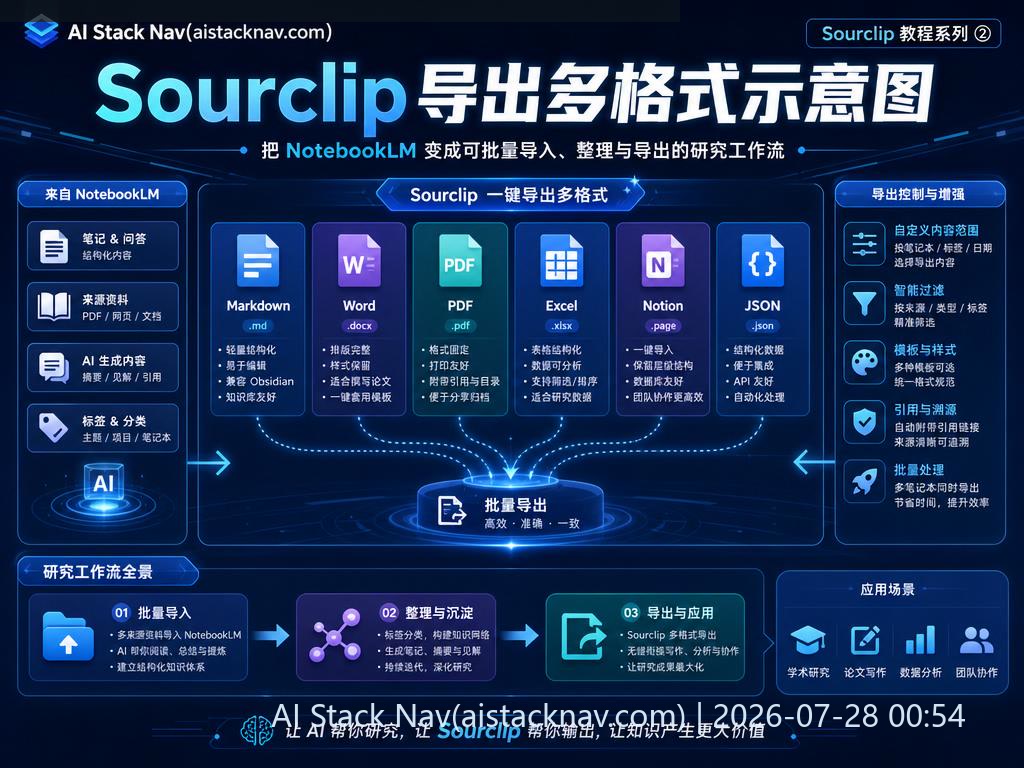 Sourclip 导出多格式示意图